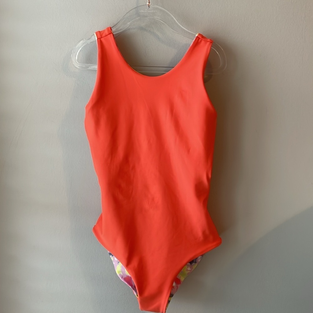 Zella Kids One-Piece Swimsuit in Pink, Yellow, Coral - Picture 4 of 8